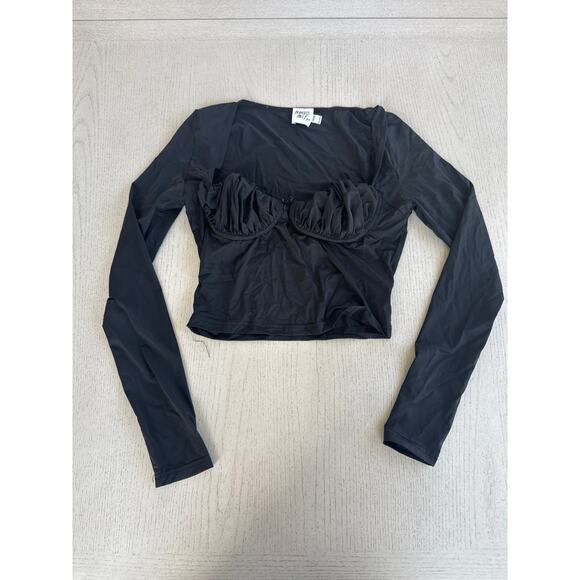 Princess Polly Candyce Long Sleeve Crop Top Baddie Going out E Girl L - Picture 1 of 6